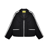 [UNISEX] サテントリムパッデッドレーシングジャケット