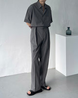 リネンショートスリーブボックスシャツ / ECT linen short-sleeved box shirt (4 colors)