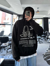 never headset printing loosefit hoody