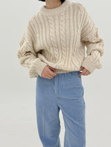 ウールプレッツェルバルキーニット / Wool pretzel bulky knit (4color)
