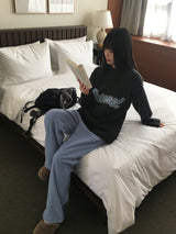 [Wool 10] Beel Bokashi Lettering Boxy Overfit Knit