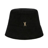 Corduroy stud drop bucket hat