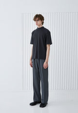 RIB MOCK NECK HALF T-SHIRT CHARCOAL (6566873530486)