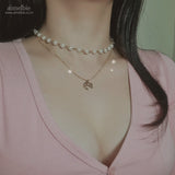 Pretzel Layered Pearl Choker Necklace - Gold ver. (Red Velvet Joy Necklace)