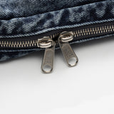 Washed Denim Shoulder Bag (Blue)