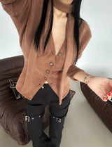 muffler set line cardigan