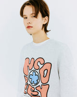 スプレッドスウェットシャツ/SPREAD NCOVER SWEATSHIRT-WHITE MELANGE
