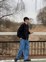 Melange twoway jacket