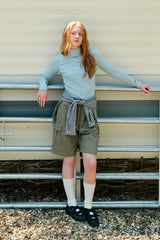 CHERRY BASIC HALF NECK T-SHIRT [LIGHT MINT]