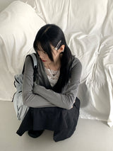 Rti Vintage V-neck Lace Hooded Long Sleeve T-shirt