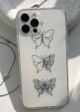 バタフライタトゥーブラックフォーンケース / Butterfly Tattoo Black Phone Case