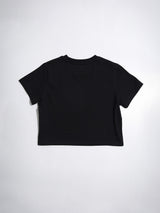 ハートステンシルクロップTシャツ / HEART STENCIL CROP TSHIRTS-RICH BLACK