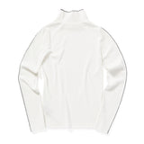 ピコットスティッチリブドタートルネックTシャツ
