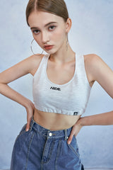 HIDE Cross Bra Top (White Melange) (6570976018550)