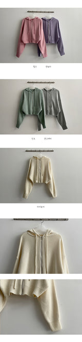キャンディーニットウェアフードジップアップ / candy knitwear hooded zip-up
