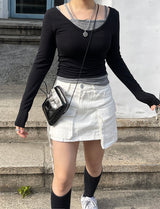 マルチアンバランスポケットストリングカーゴミニスカート / Multi-Unbalanced Pocket String Cargo Mini Skirt