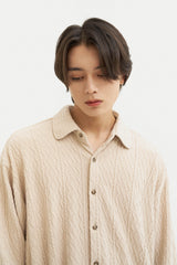 ツイステッドカラーカーディガンシャツ/Twisted collar cardigan shirt S111 Elephant Ivory