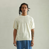 ケーブルハーフスリーブニット/CABLE HALF SLEEVE KNIT (IVORY)