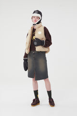 ドゥードゥルチェリーサークルロゴダウンベスト／DOODLE CHERRY CIRCLE LOGO PADDING VEST [BEIGE]