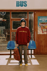 ベーシックラインロゴスウェットシャツ・バーガンディ［ユニセックス］ / Basic Line Logo Unisex Burgundy Sweat Shirt