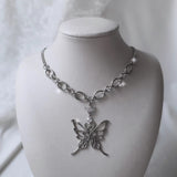 [IDLE Miyeon Necklace] Princess Butterfly Chain Semi Choker Necklace
