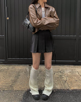Tie pleated skirt