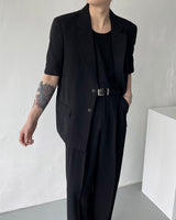 CR スローリネン半袖ジャケット / CR Slow Linen Half Sleeve Jacket (2 colors)