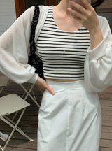 フレッシュリネンボレロカーディガン (3color)