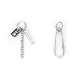 ロゴ＆セイフティーピンピアス１セット (Silver)