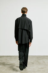 trench welt pocket shirt jacket black (6615488757878)