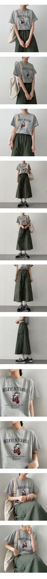 トップTシャツナイロンストリングロングスカート / Top T-shirt nylon string long skirt