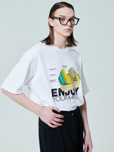 [ENJOY YOUR MEAL] CAMPAIGN 1/2 T-SHIRT CAN _WHITE (6582793306230)
