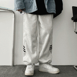 [Fleece][Jogger, Wide] Cellu-Two-Way Point Line Banding Sweat Pants