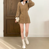 [4color]twisted knit dress