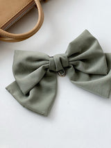 oar Vintage Cameo Satin Wide Ribbon Barrette [Green]