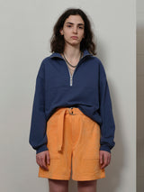 HALF ZIP SWEAT SHIRT BLUE (6594025652342)