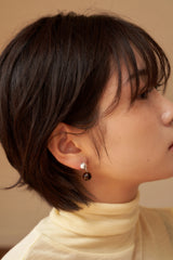 smoky quartz ball earring