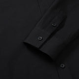 Solid Overfit Long sleeve shirt [BLACK] (6618543161462)