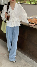 laceup white blouse