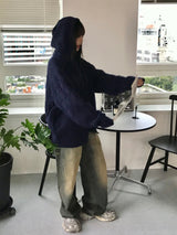 Corbin knit hood zip up