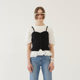 BUTTONED BUSTIER (BLACK) (6579695386742)