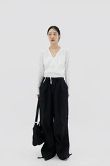 ポイントラップカーディガン / Point wrap cardigan (2color)