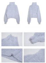 Conch angora turtleneck knit