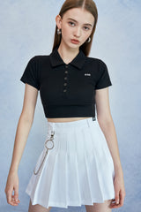 HIDE Collar Button Top (Black) (6570968285302)