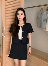 [SHOPPERMADE] オシャレツイードミニスカート (2color)