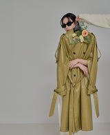[自主製作] LUCAS leather trench coat 2 color (6678768746614)