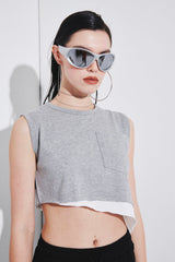 カッターノースリーブトップ/CUTTER SLEEVELESS TOP