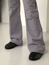 デイジーカーゴセミブーツカットロングコットンパンツ/Daisy Cargo Semi Bootcut Long Cotton Pants