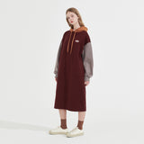 フーディーロングジャージドレス/HOODIE LONG JERSEY DRESS _ BURGUNDY