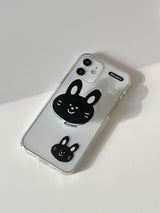 ブラックバニージェリーアイフォンケース / Black bunny jelly case (iphone case)